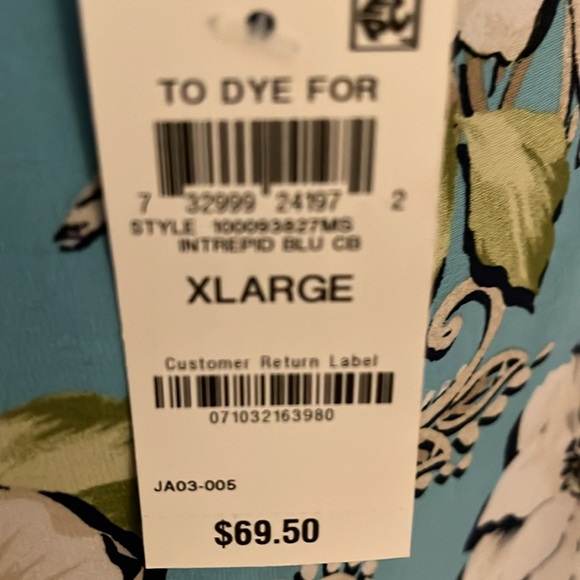 XL Pull Over Blue Multi- Color Printed Ankle Length Dress - Picture 7 of 7